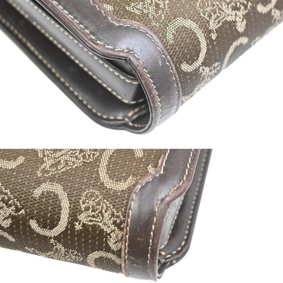 CELINE C Macadam Horse Carriage 2Way Shoulder Clutch Bag Canvas Leather 67FB853 - Picture 7 of 16